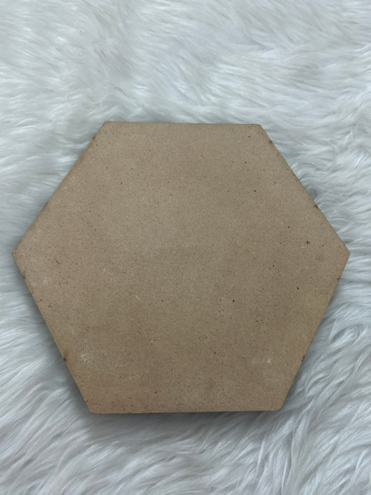 MDF Plate Hexagon 6X6 4MM 4 Pics MPH600