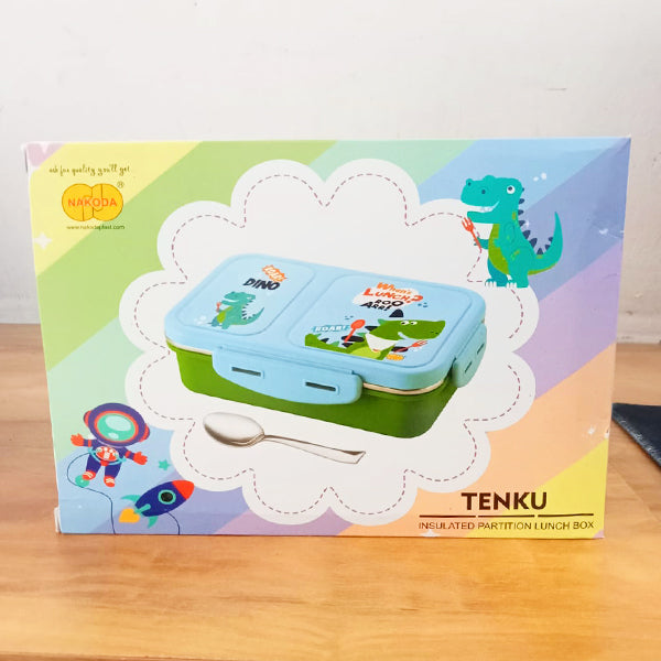 Roar Dino 3 Comp. Lunch Box (Steel Insulated) - Gift Hub Mart