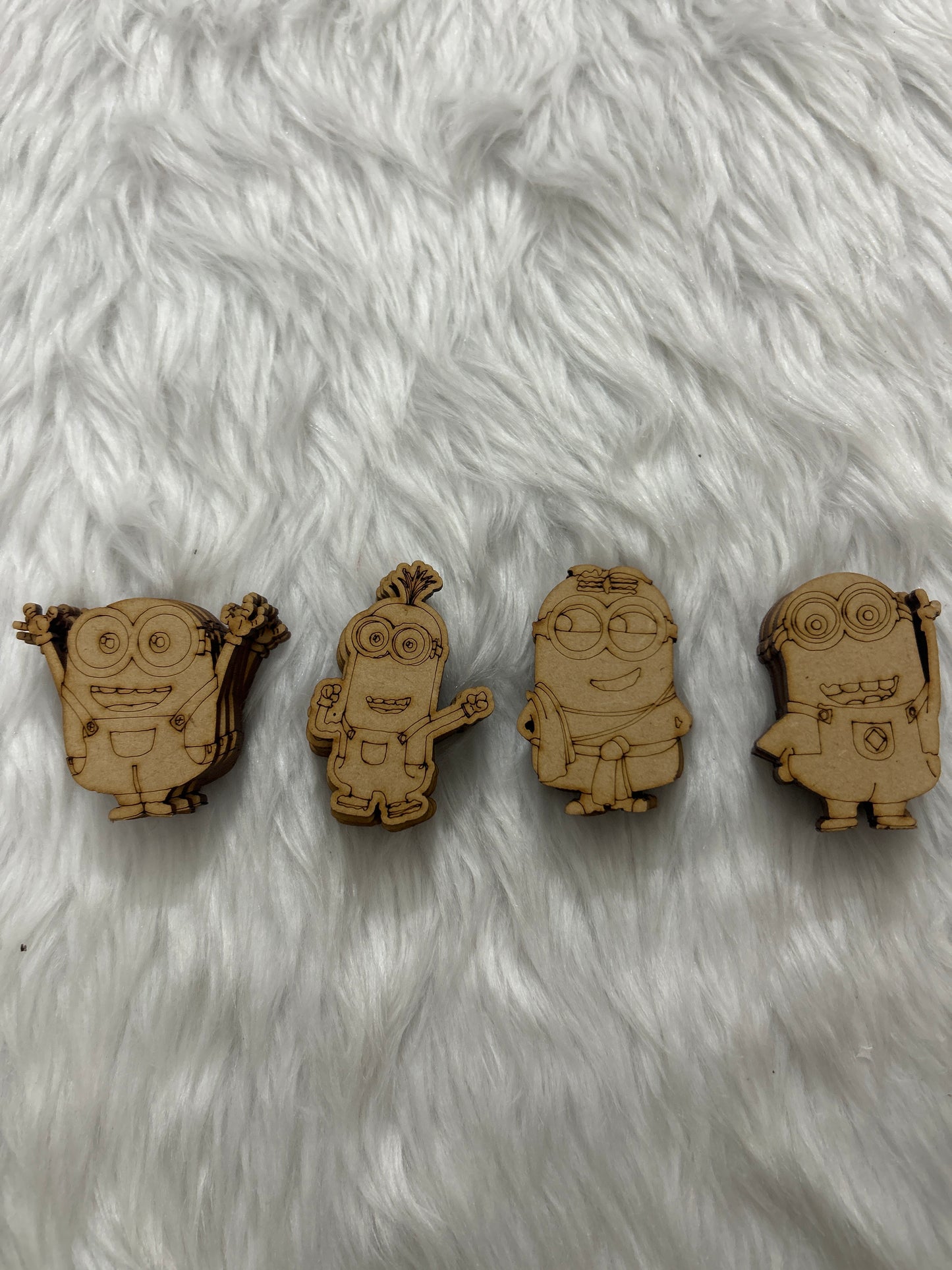 DIY Pre-Marked MDF Cutout- Minion Fridge Magnet (Set Of 4)