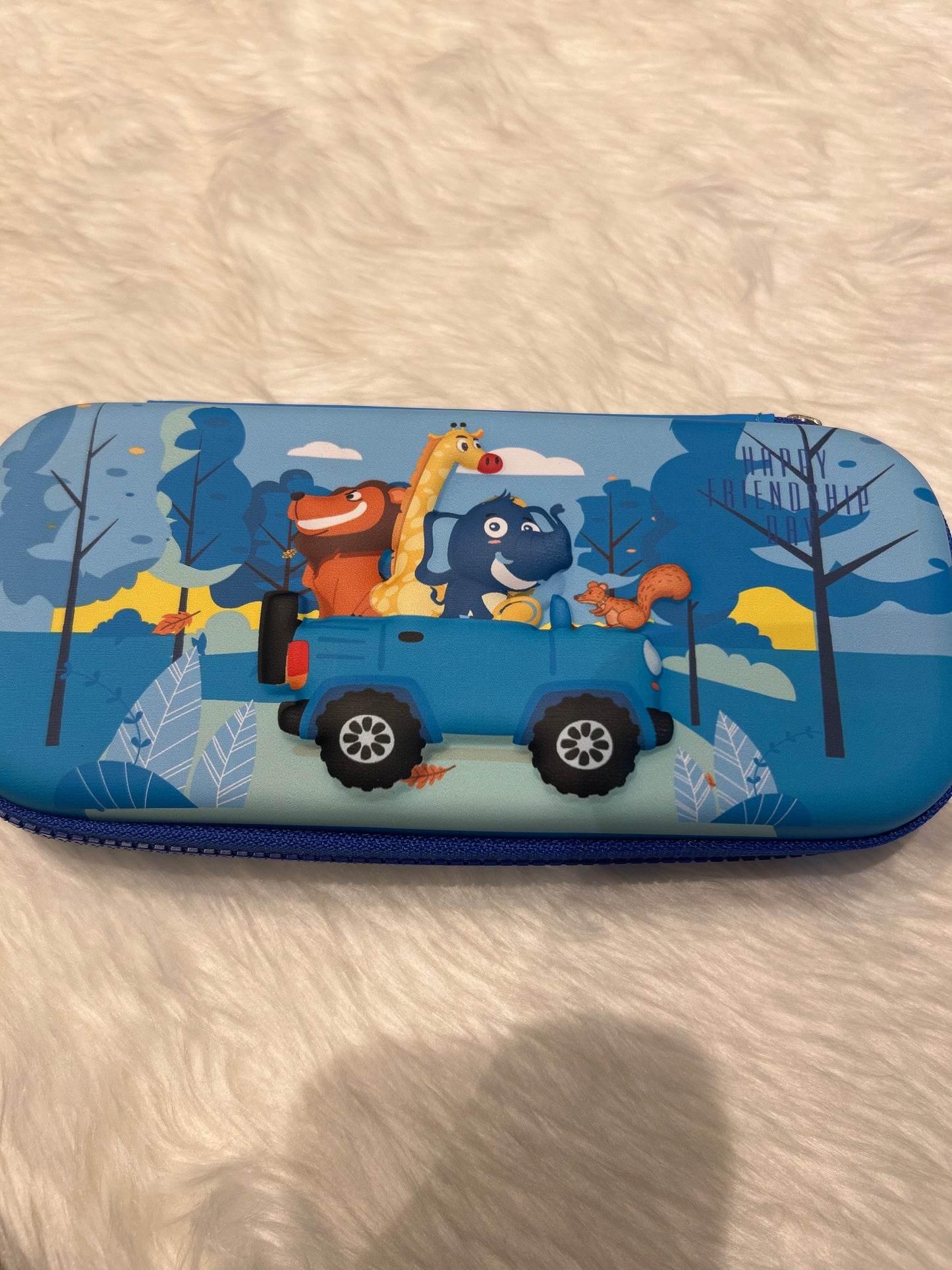 Pencil Pouch Single Chain- Animals In Car