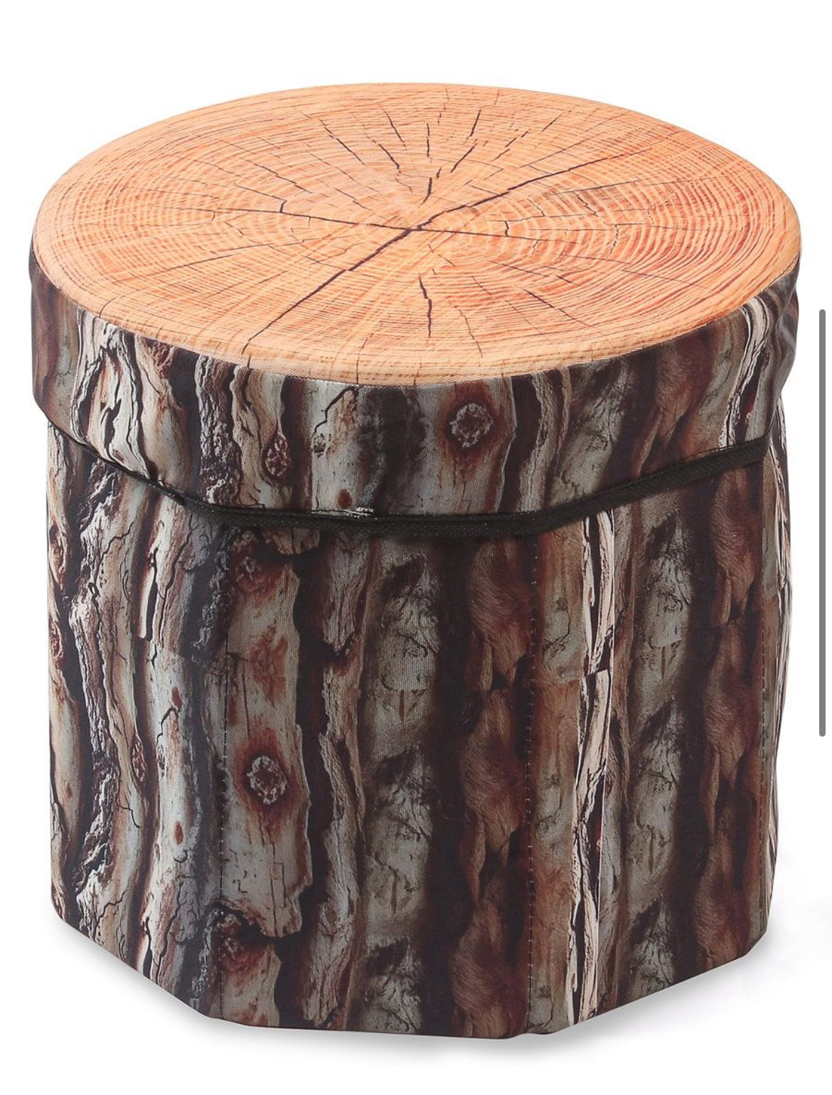 Foldable Storage Seating Pouffe Wood
