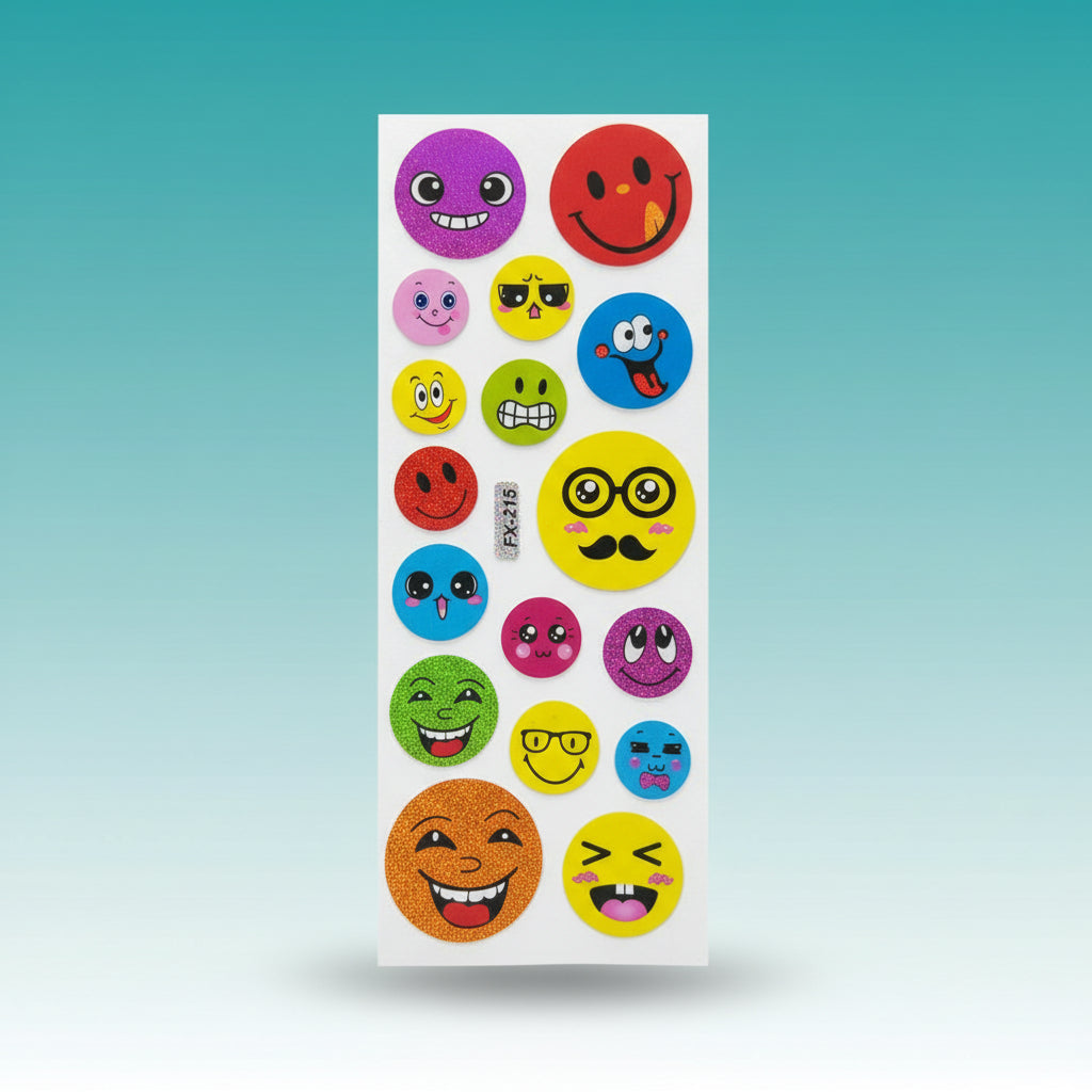 MRP10 Stickers by Gift Hub Mart — colorful round emoji sticker sheet
