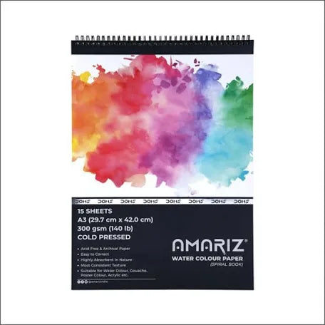 DOMS AMARIZ WATER COLOUR BOOK 300 GSM A3 (SPIRAL)