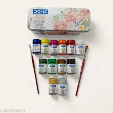 Doms Acrylic Colour 12 Shades 15 ml (includes Gold & Silver)