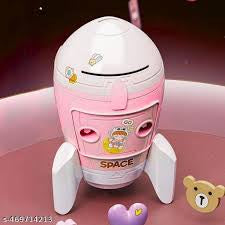 ROCKET PIGGY BANK WITH DIY STICKERS