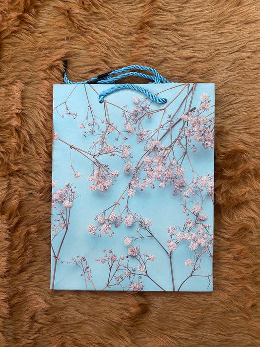 Paper Bag- Blue Flowers Design 18x23x10 Cms
