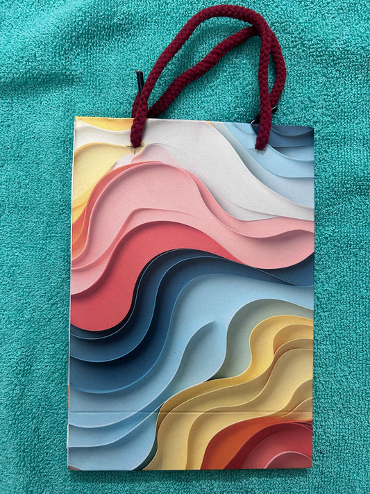 Multicolour Waves Paper Bag 5*7*2.5 inch