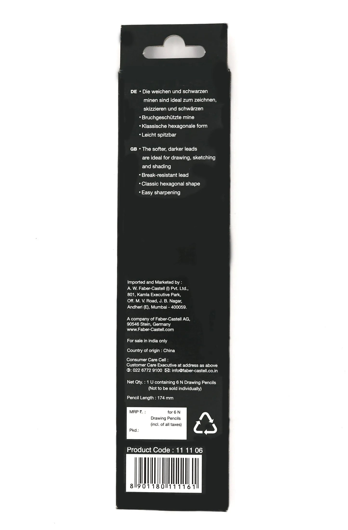 Faber Castell Drawing Pencils- Set of 6