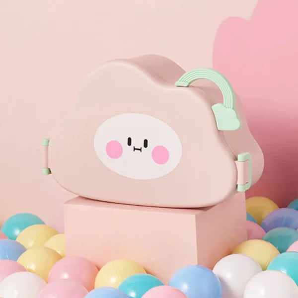 Fancy Cloud Shaped Lunch Box with Cutlery 1500ML Three Compartment Box