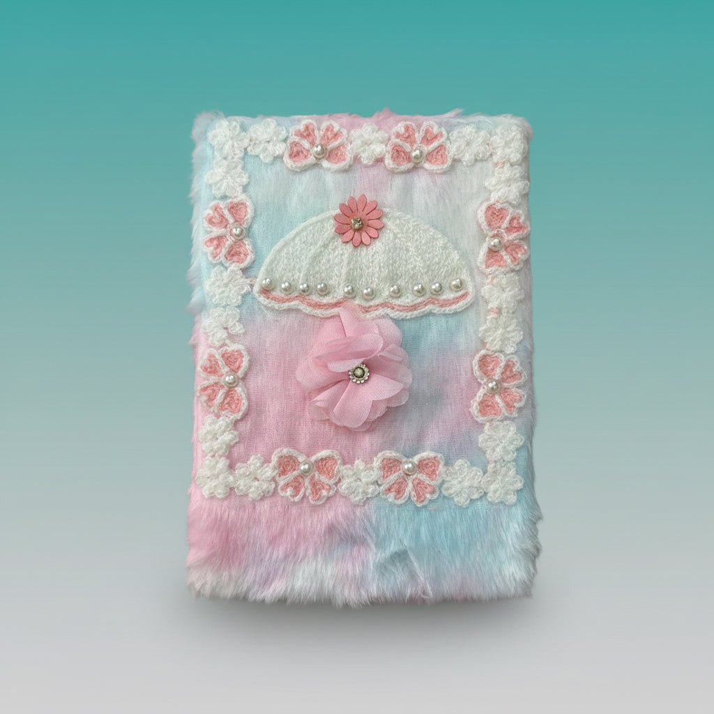 A5 Diary Fur Pearls & Laces by Gift Hub Mart
