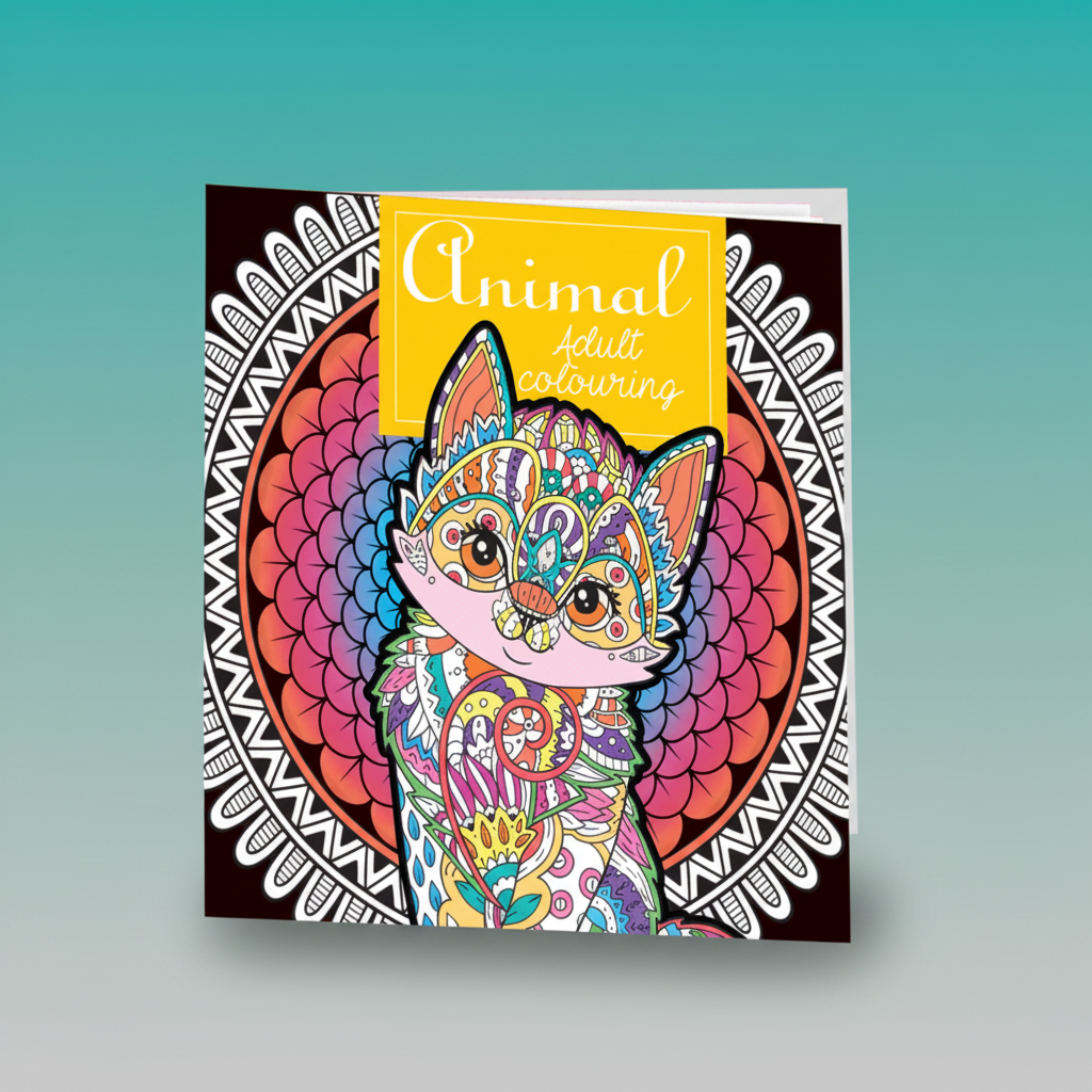 Adult Colouring Book- Animal Hello Friends by Gift Hub Mart