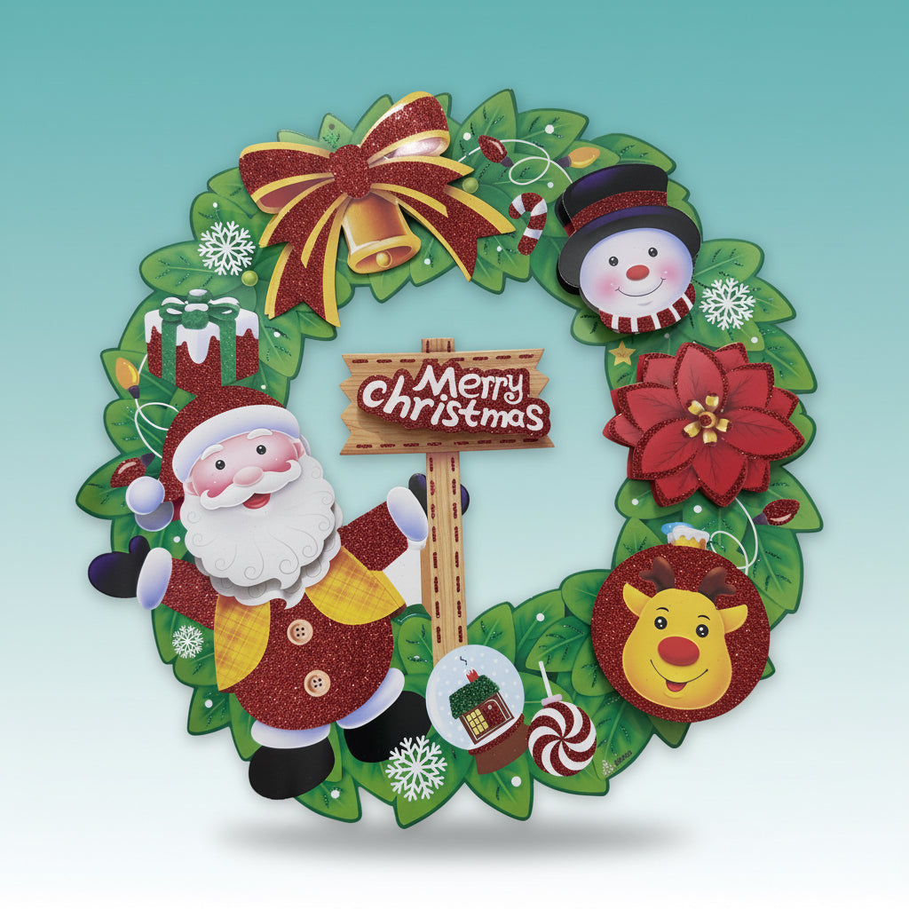 Animal Paper Christmas Wreath by Gift Hub Mart