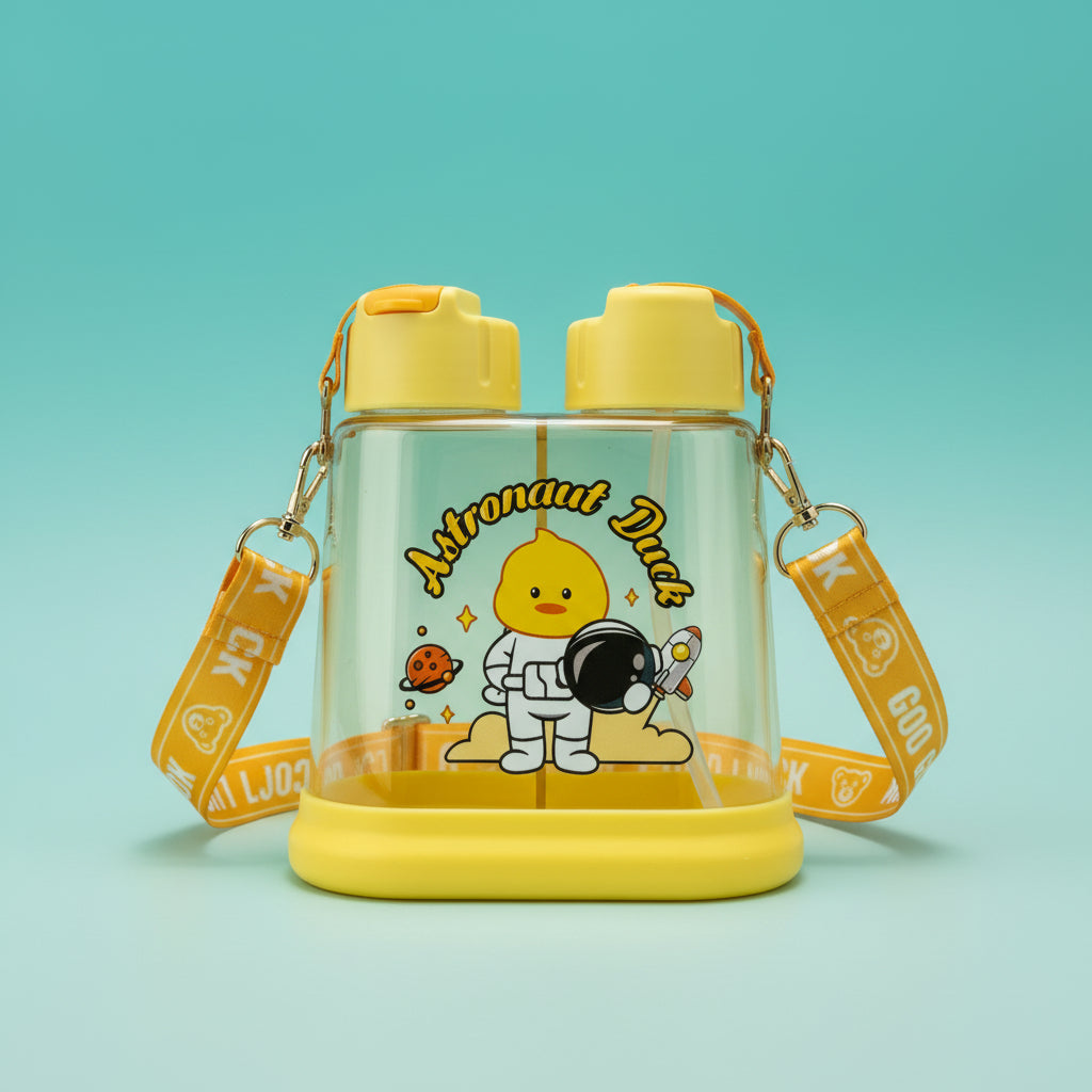 Astronaut Duck 2 Section Water Bottle for Kids 640ML by Gifthubmart