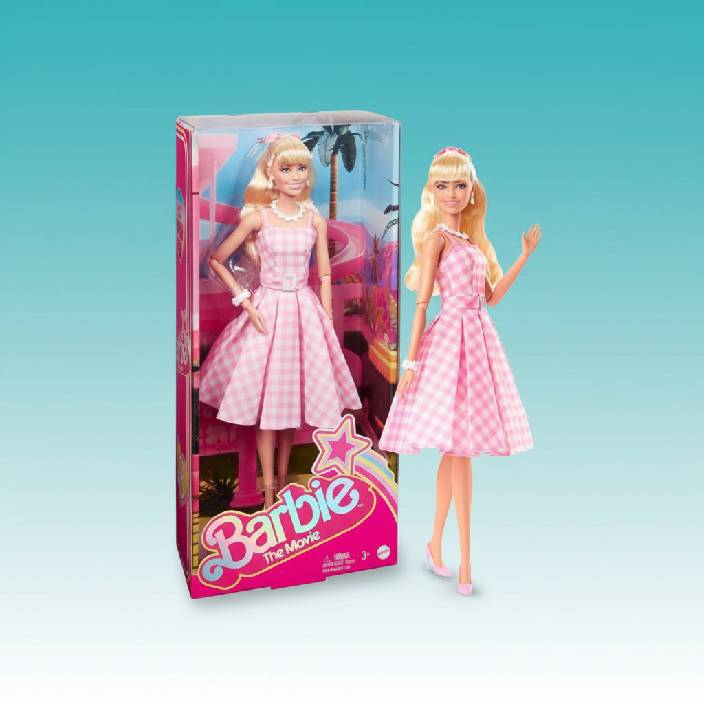 strapless open back dress Barbie The Movie Mattel Doll Pink Dress