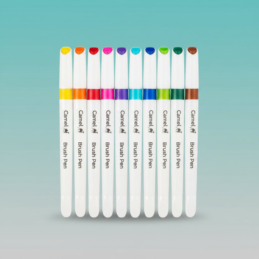 Camel Brush Pen Set of 12 by Gifthubmart