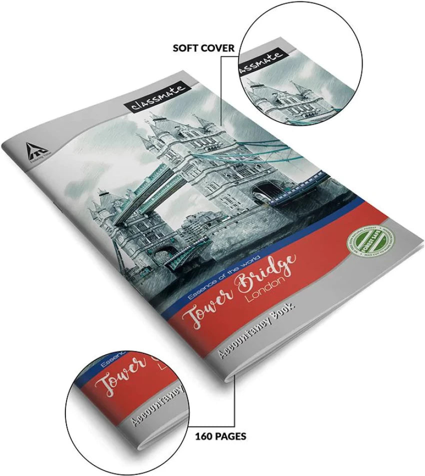 Classmate Accountancy Long Book 160 Pgs- 31.4 x 19.4 cms