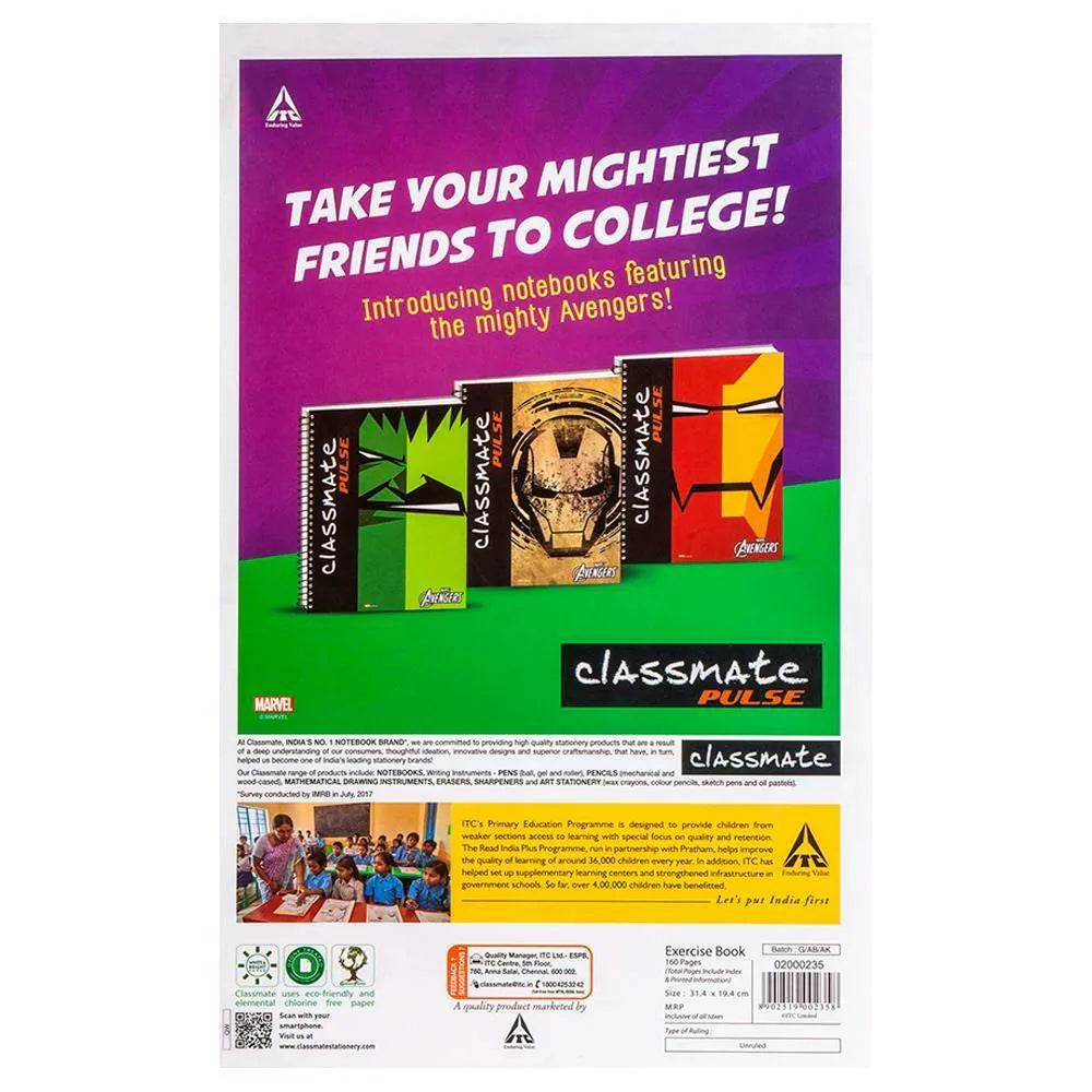 Classmate Long Copy Unruled 160 Pgs