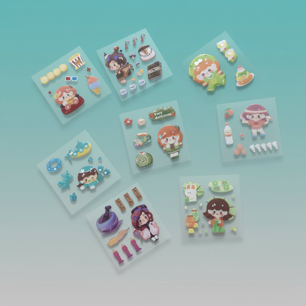 Combo Set of 8 Stickers by Gift Hub Mart