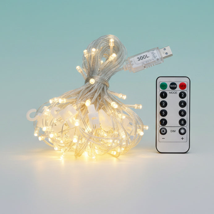 COPPER WIRE 10 FAIRY CURTAIN LIGHT (WARM WHITE) by Gifthubmart