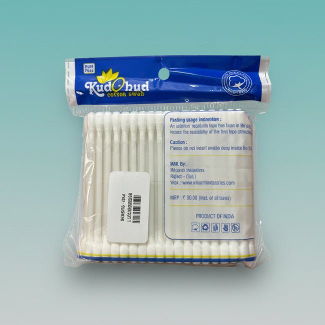 Cotton Ear Buds 100 Pcs by Gift Hub Mart in blue refill pack