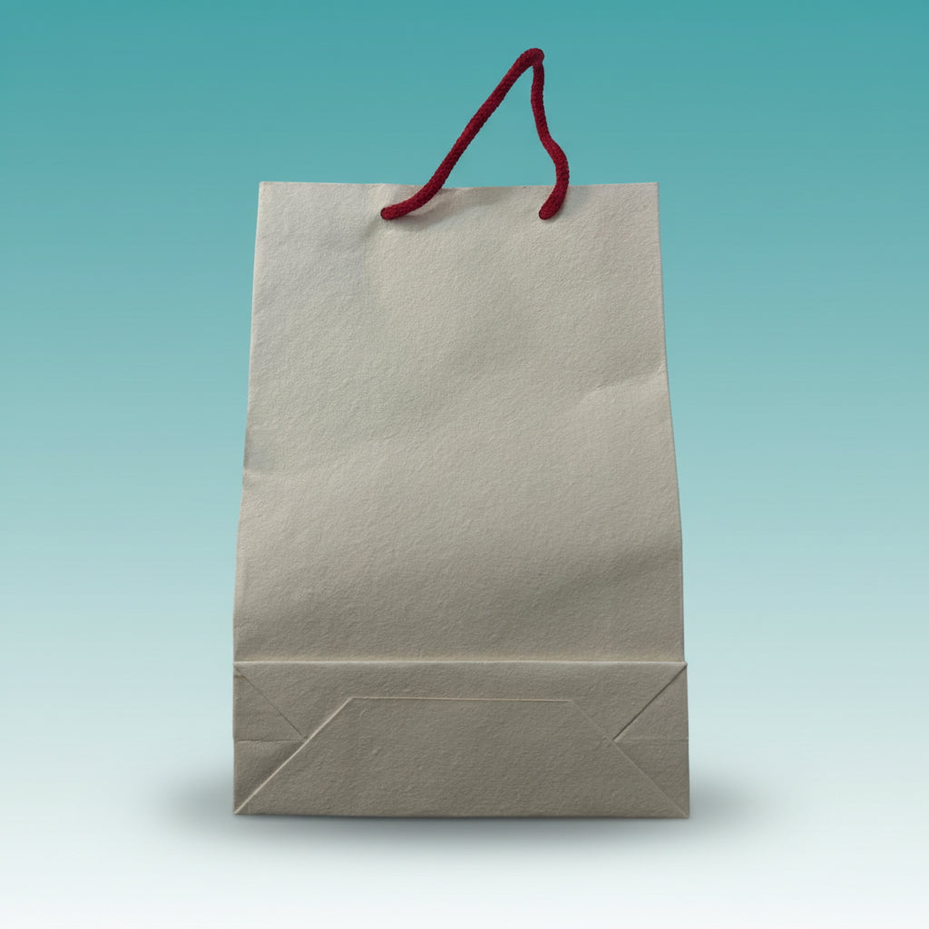 Cream Handmade Paper Bag by Gifthubmart