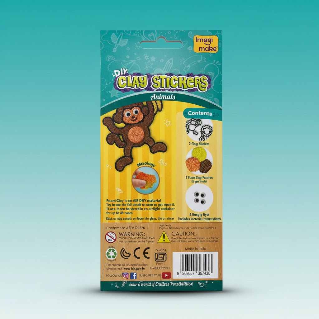 DIY Clay Stickers-Animals 3+ by Gift Hub Mart