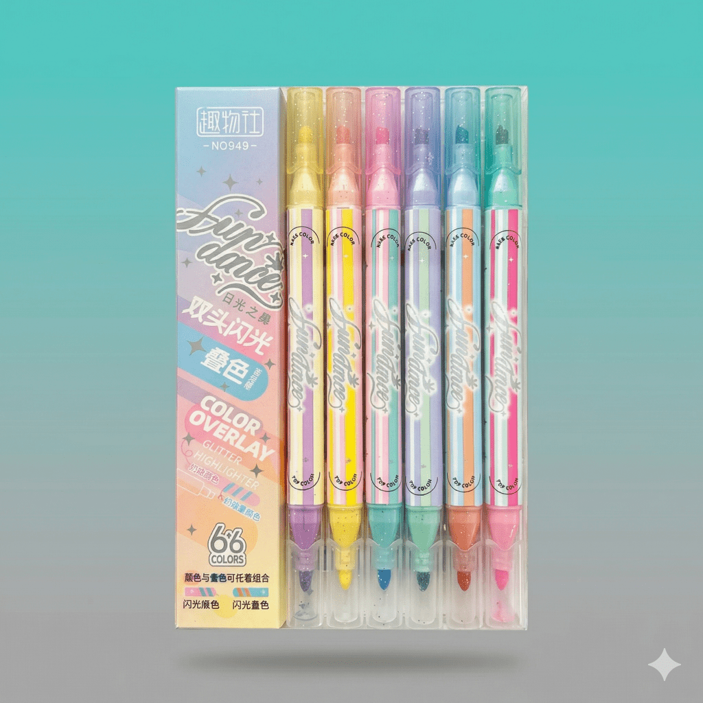 Dual Tip Glitter Highlighter by Gift Hub Mart