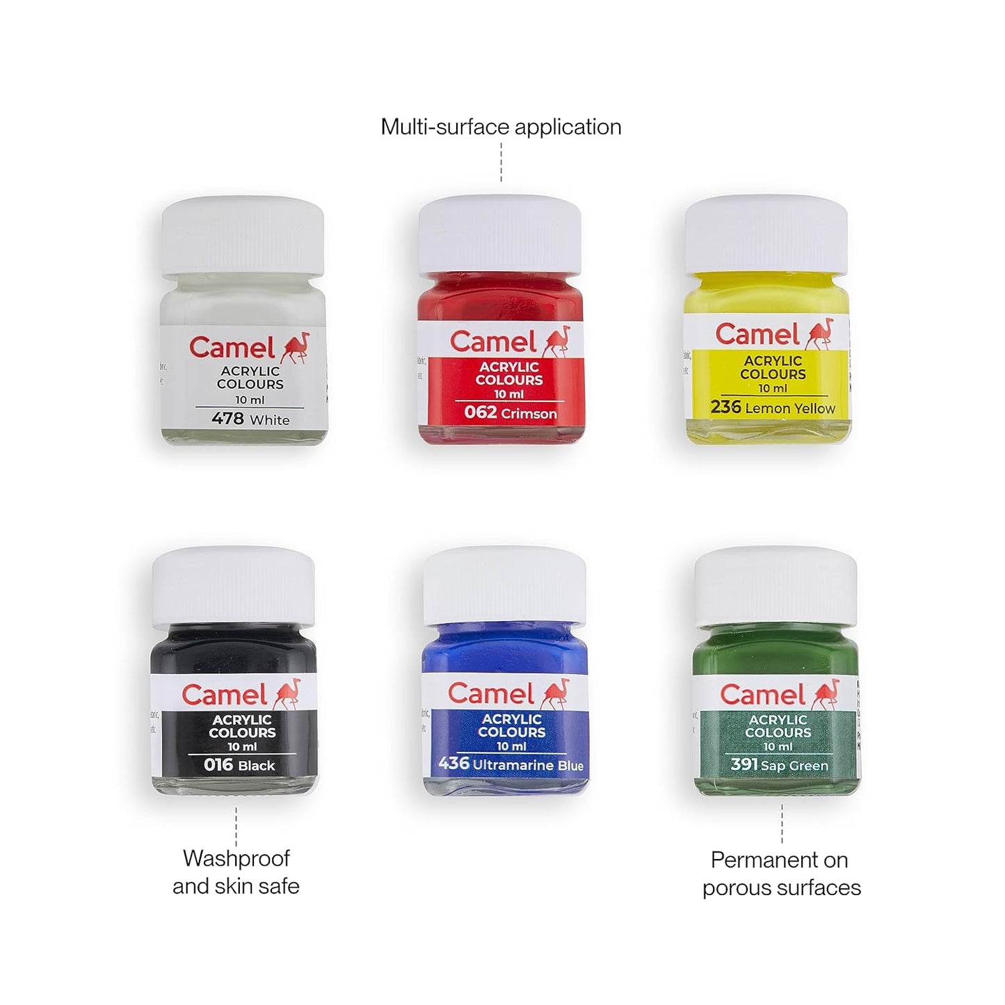 Camel Acrylic Colours 6 Shades