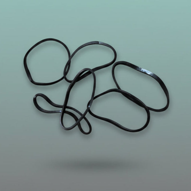 Elastic Rubber Band Black- Pack Of 6