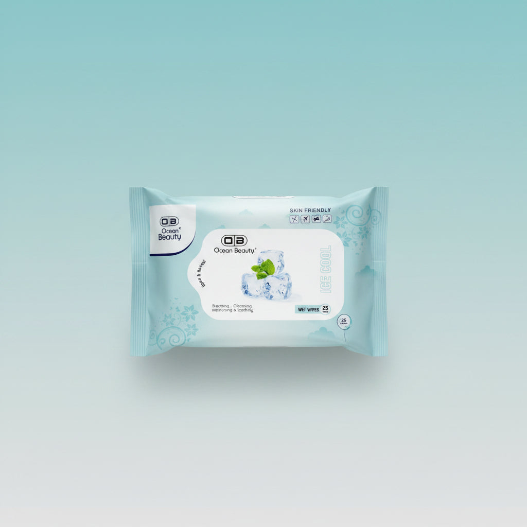 Facial Wet Wipes-Ocean Beauty- 25 Pcs by Gift Hub Mart