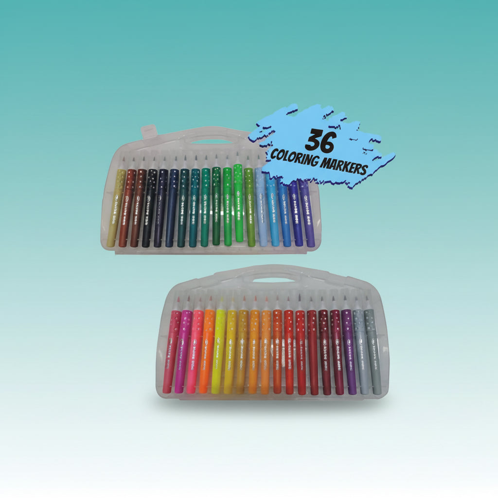 Fancy Washable Brush Markers 36 Colours by Gifthubmart