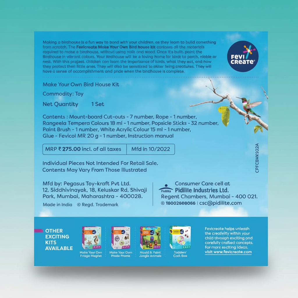 FEVI CREATE MAKE YOUR OWN Bird house 7+ by Gifthubmart