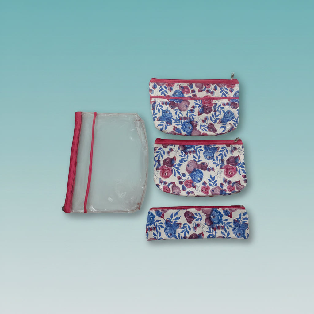 Floral Travelling Pouch Set of 4 by Gifthubmart