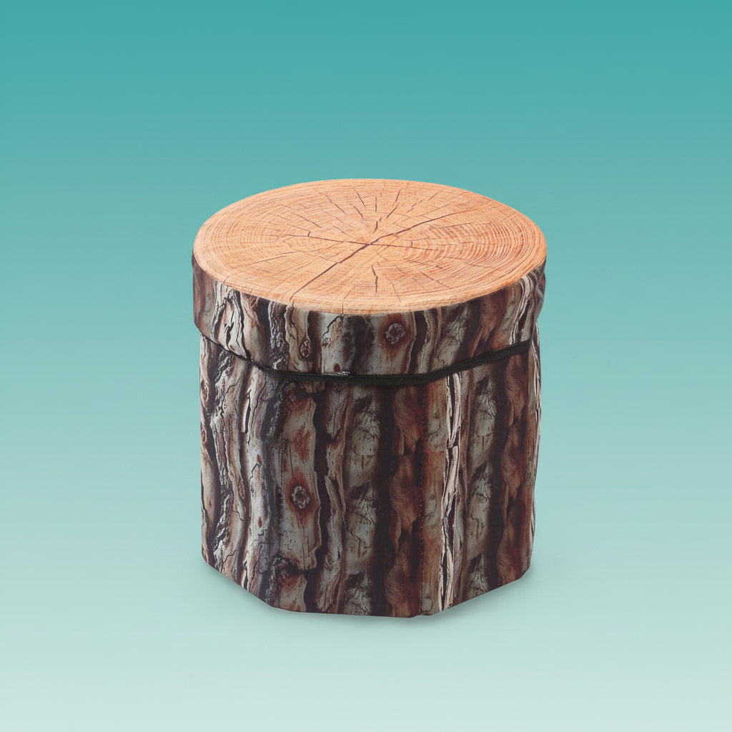 Foldable Storage Seating Pouffe Wood by Gifthubmart