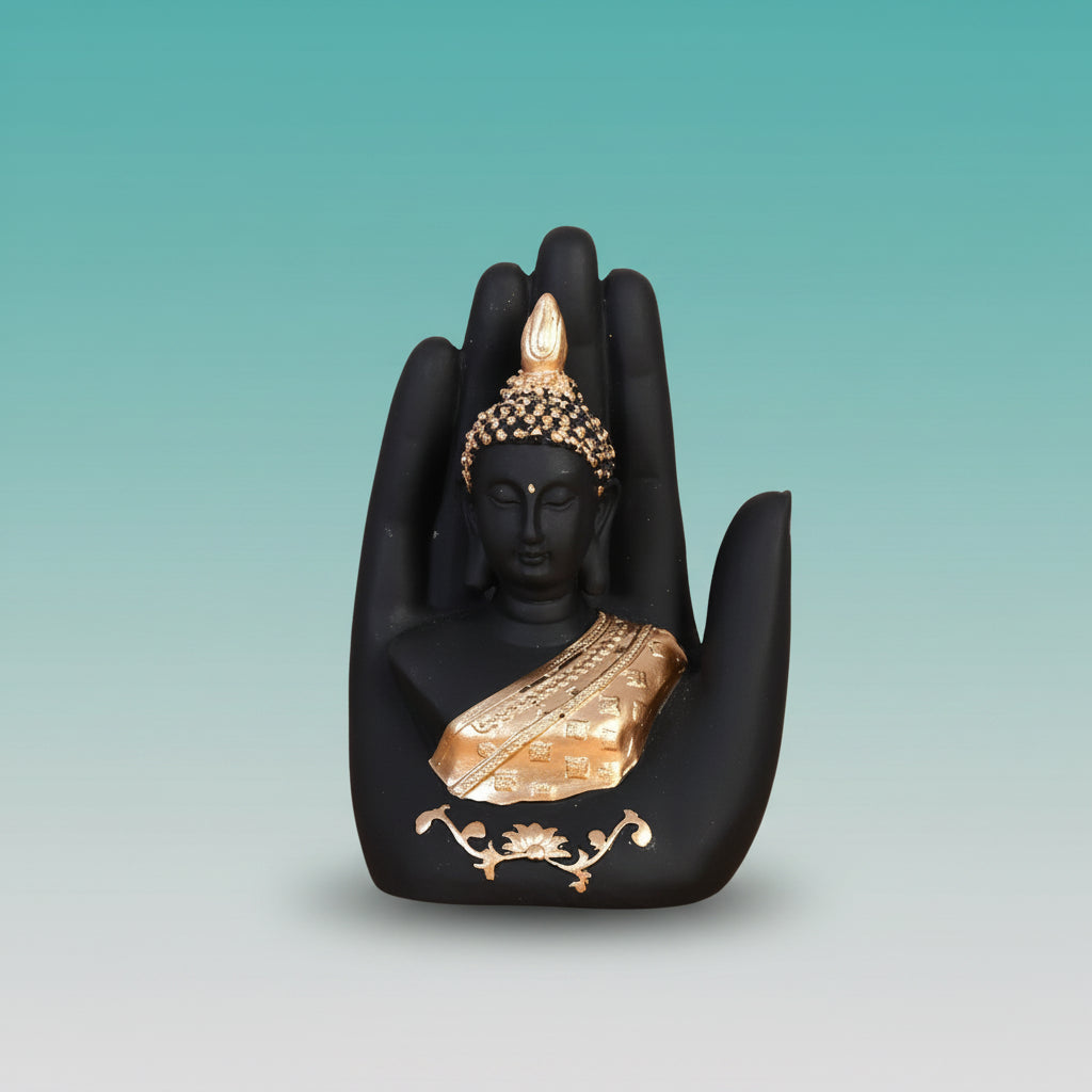 Gold Buddha on Hand Statue by Gifthubmart
