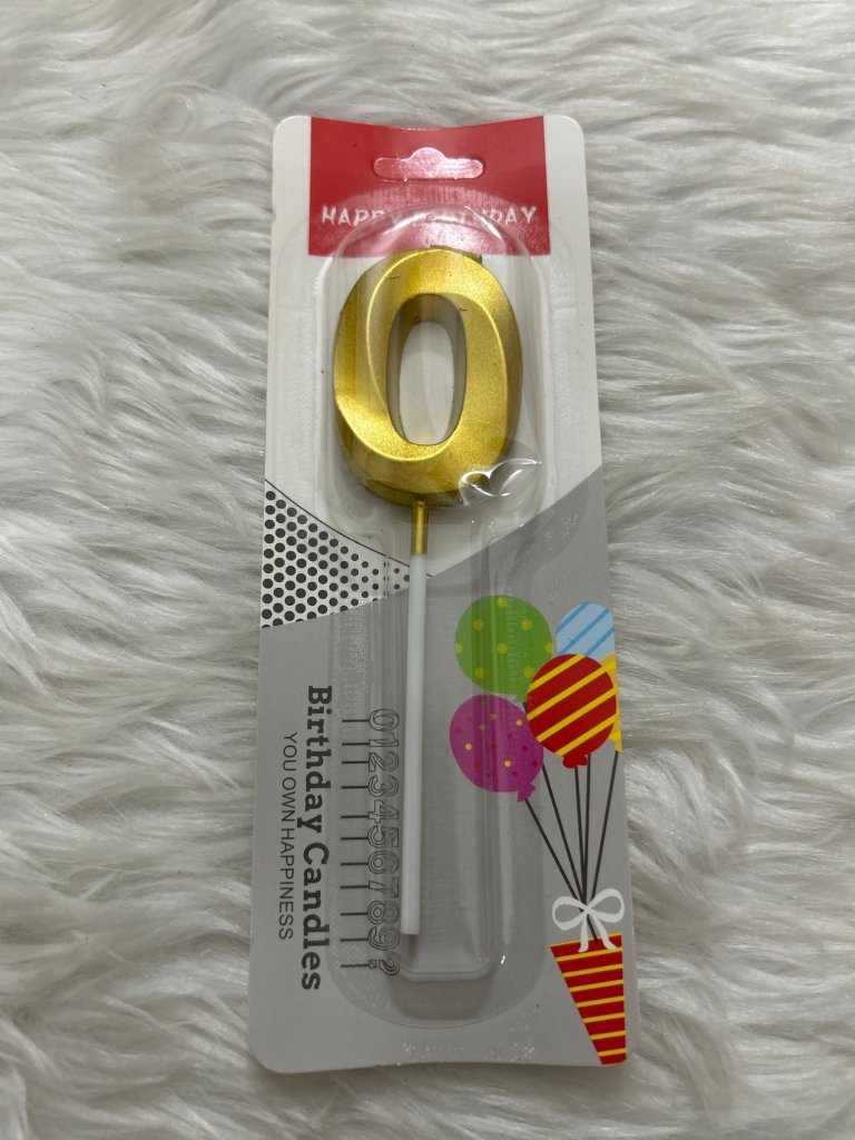 Golden Candle Number 0 by Gift Hub Mart