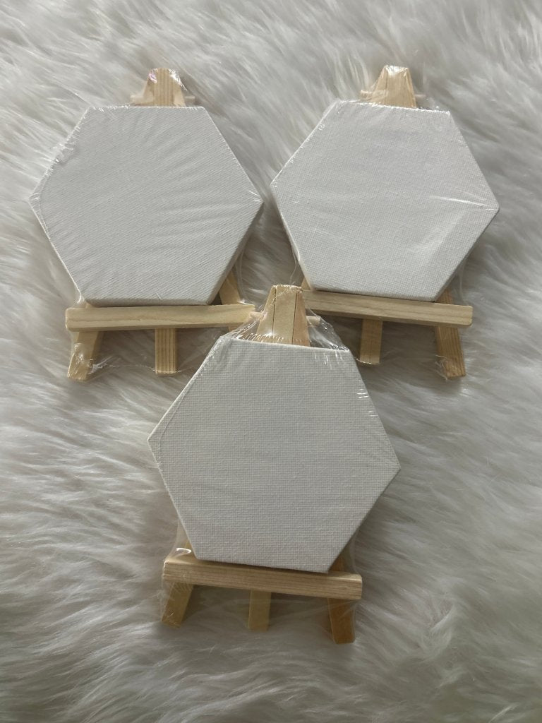 Hexagon Canvas with Easel by Gifthubmart