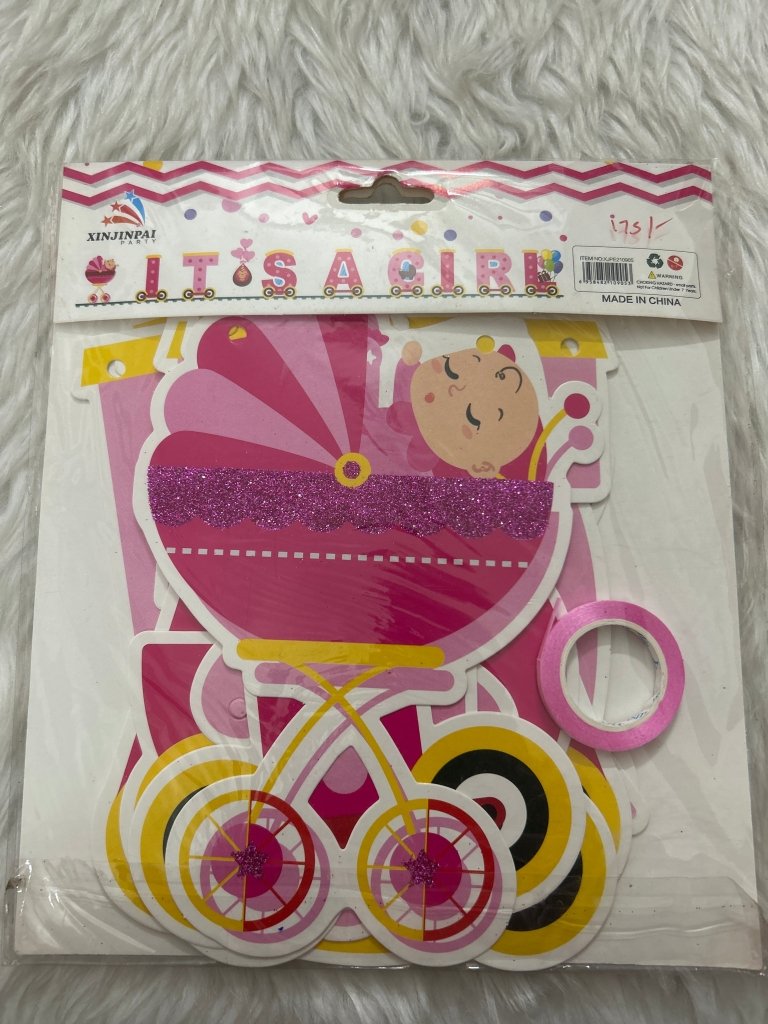 It’s A Girl Cutout Banner by Gifthubmart