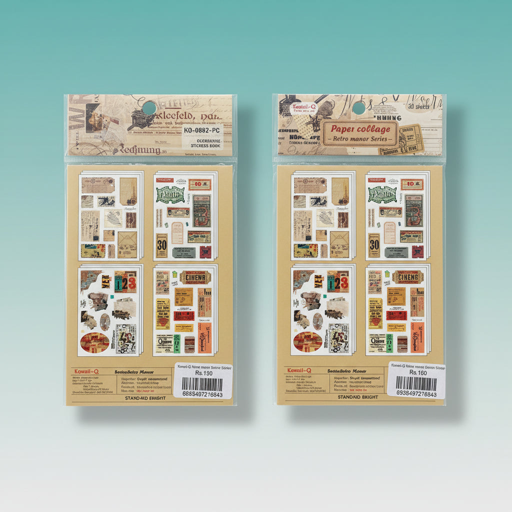 Kawaii Q Retro manor Series Sticker- Paper Collage by Gifthubmart