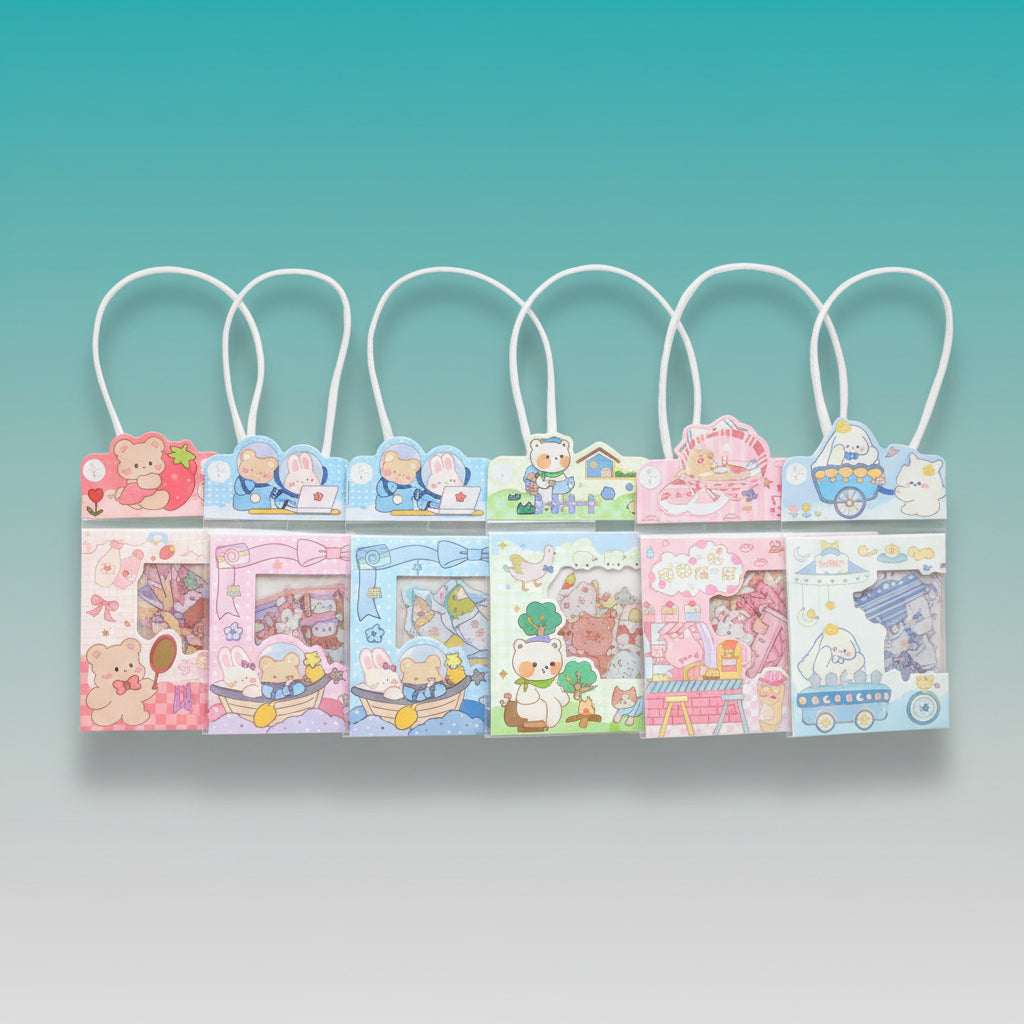 Kawaii Sticker Bag Set of 3 by Gifthubmart