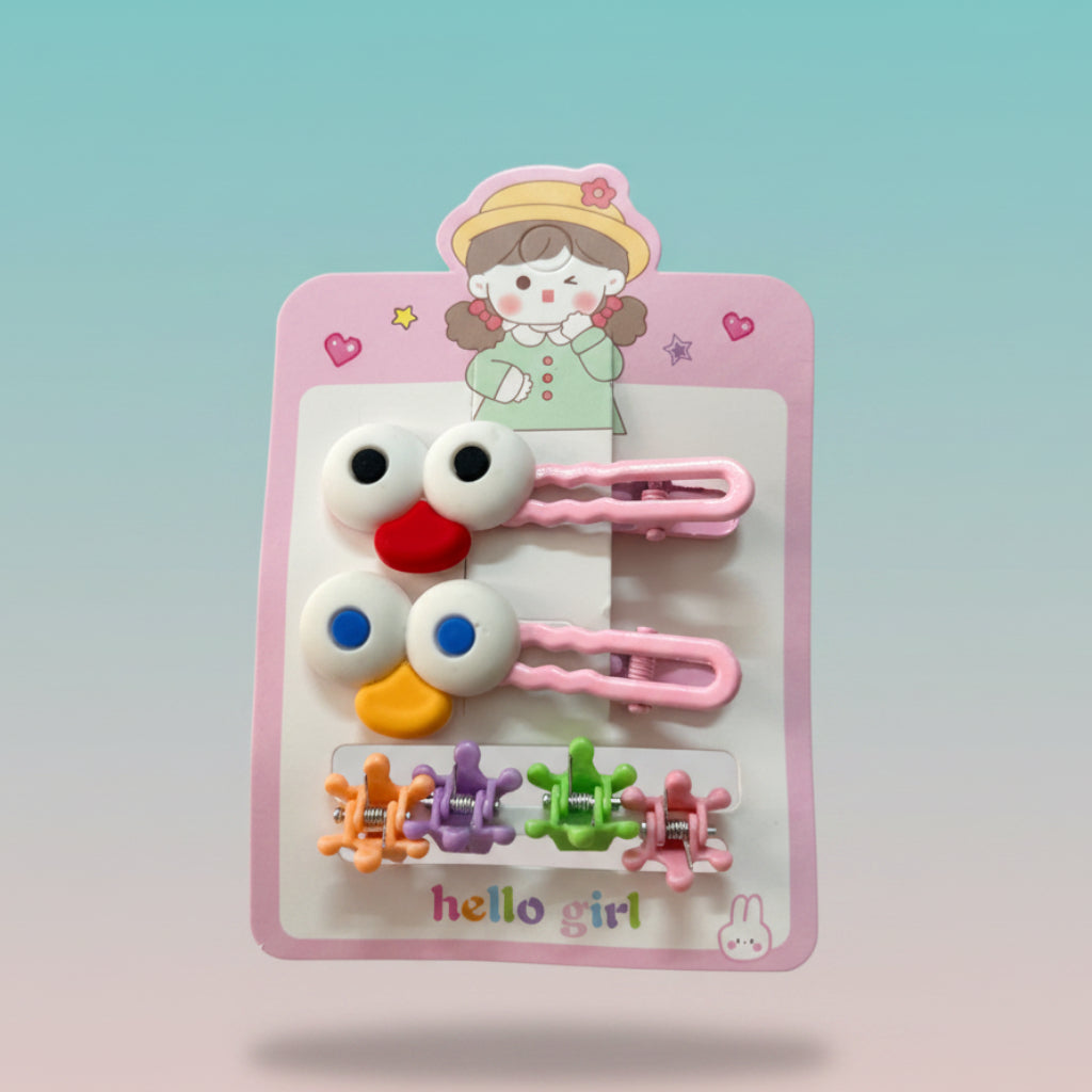 Kids 4 Mini Clutcher & 2 Side Pins Set by Gift Hub Mart
