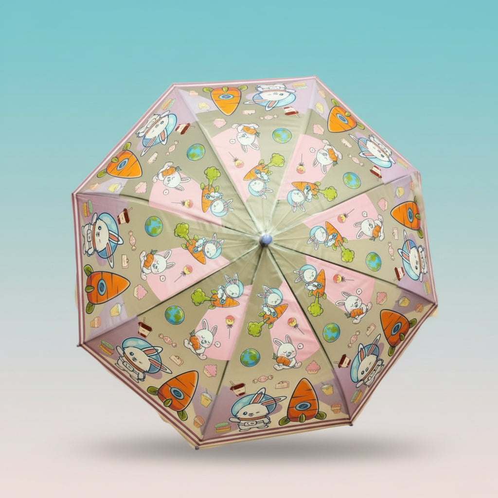 Kids Space Bunny Theme Umbrella PVU Plastic by Gifthubmart