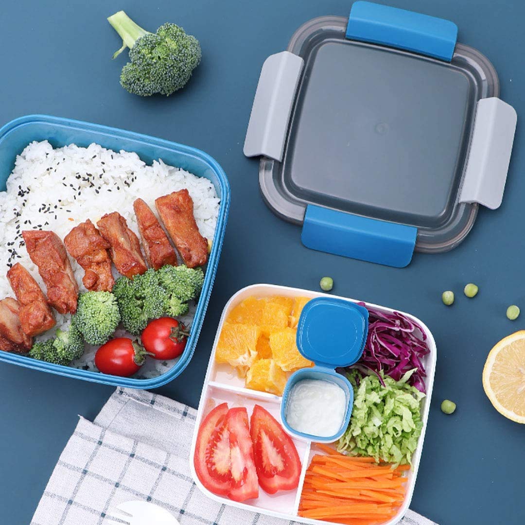 4 Compartment Lunch Box with dip container leakproof (Gibo)