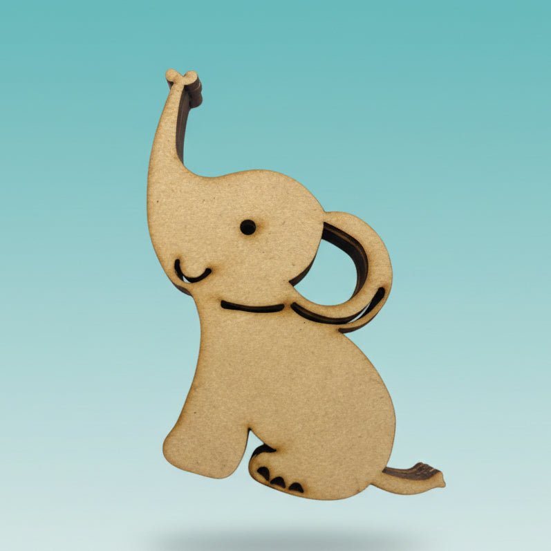 Laser Cut MDF Painting - Baby Elephant by Gift Hub Mart