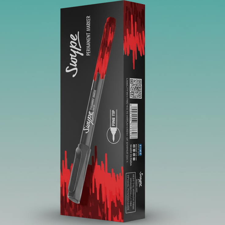 Linc Swipe Fine tip Permanent Marker Red by Gift Hub Mart