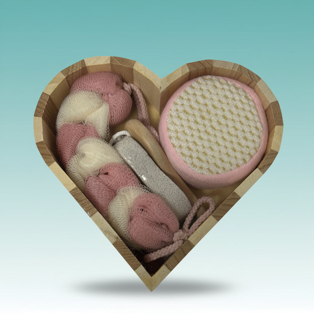 Loofah Set Heart by Gifthubmart