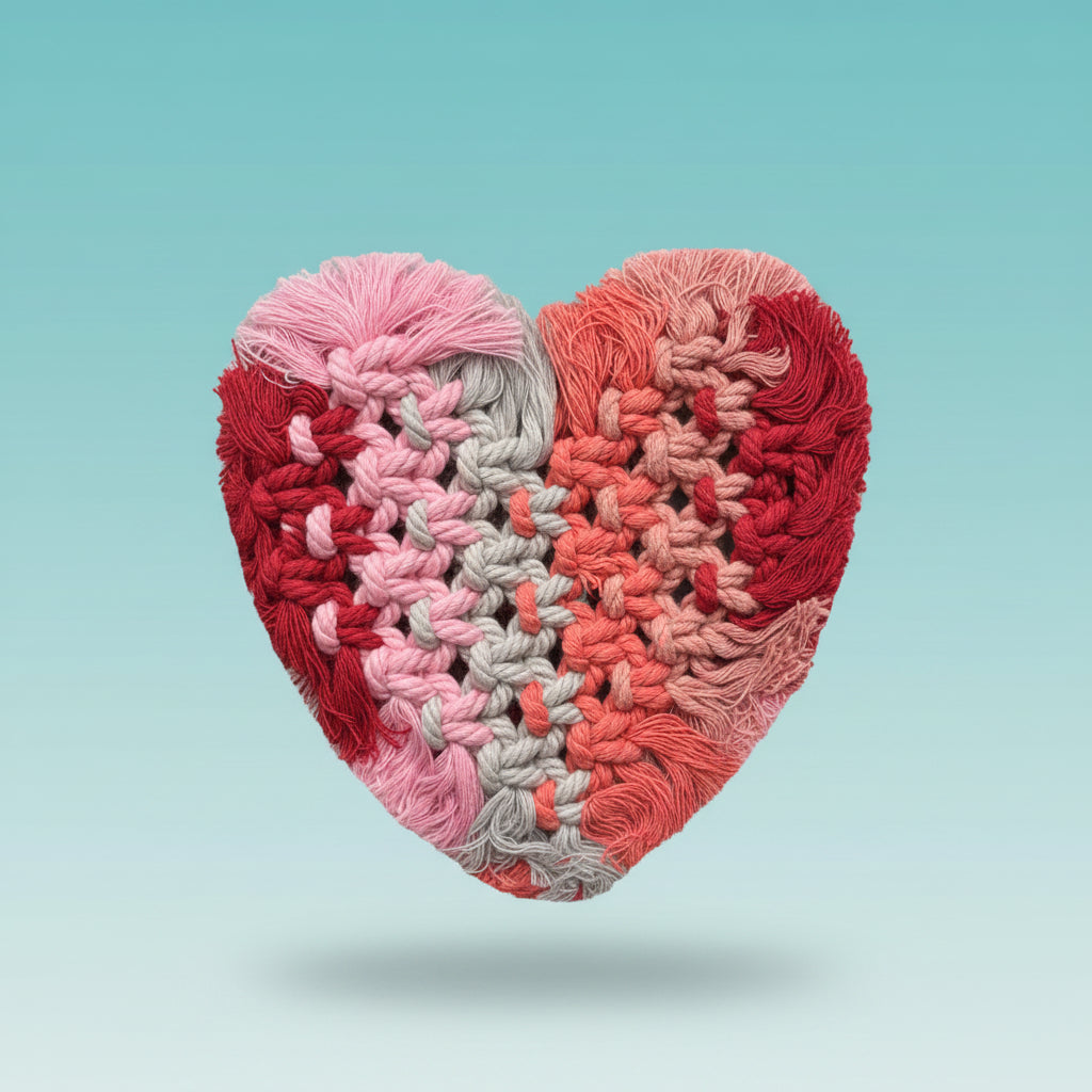 Macrame Heart Shape Coaster Set of 2 by Gifthubmart