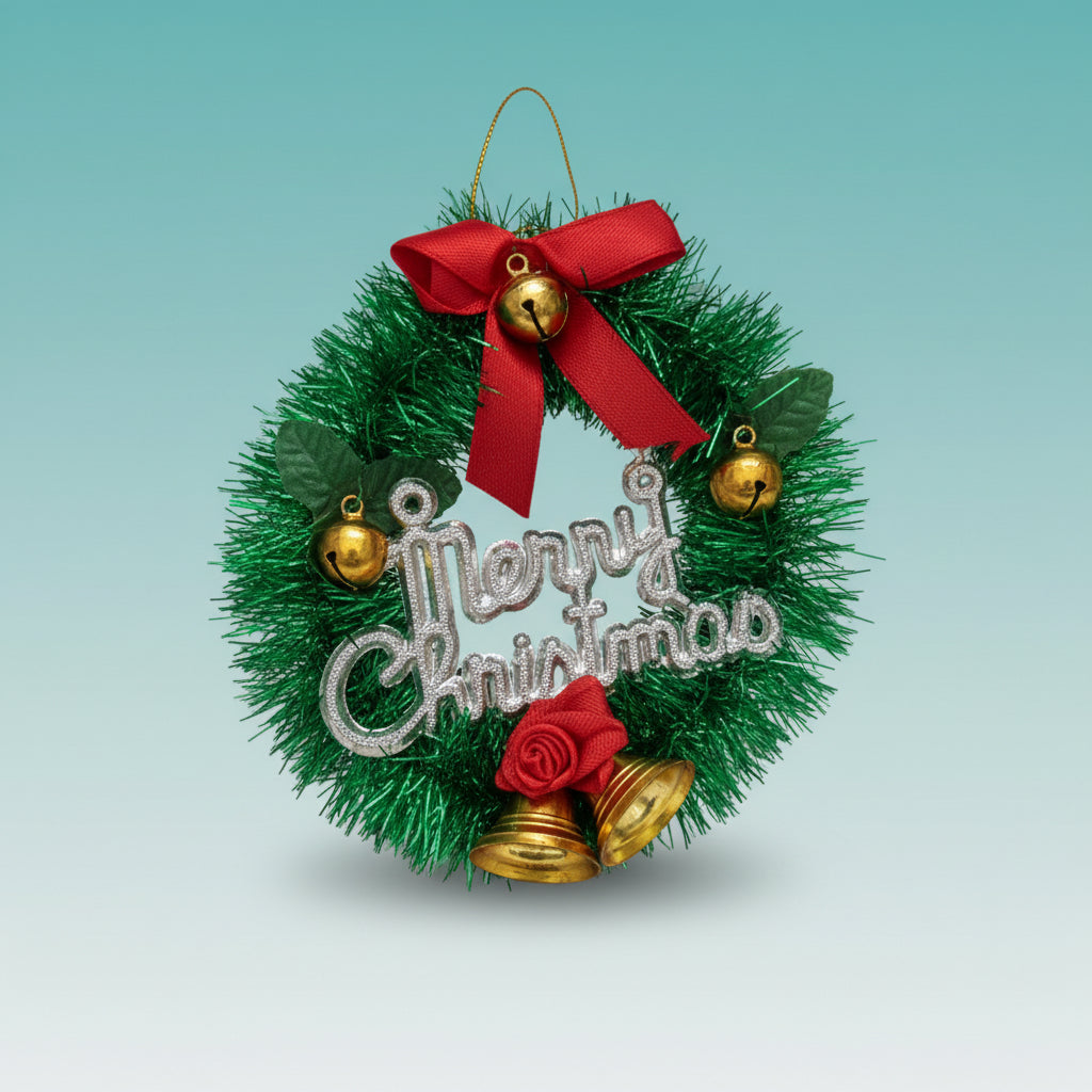 Merry Christmas With Bell Wreath by Gifthubmart