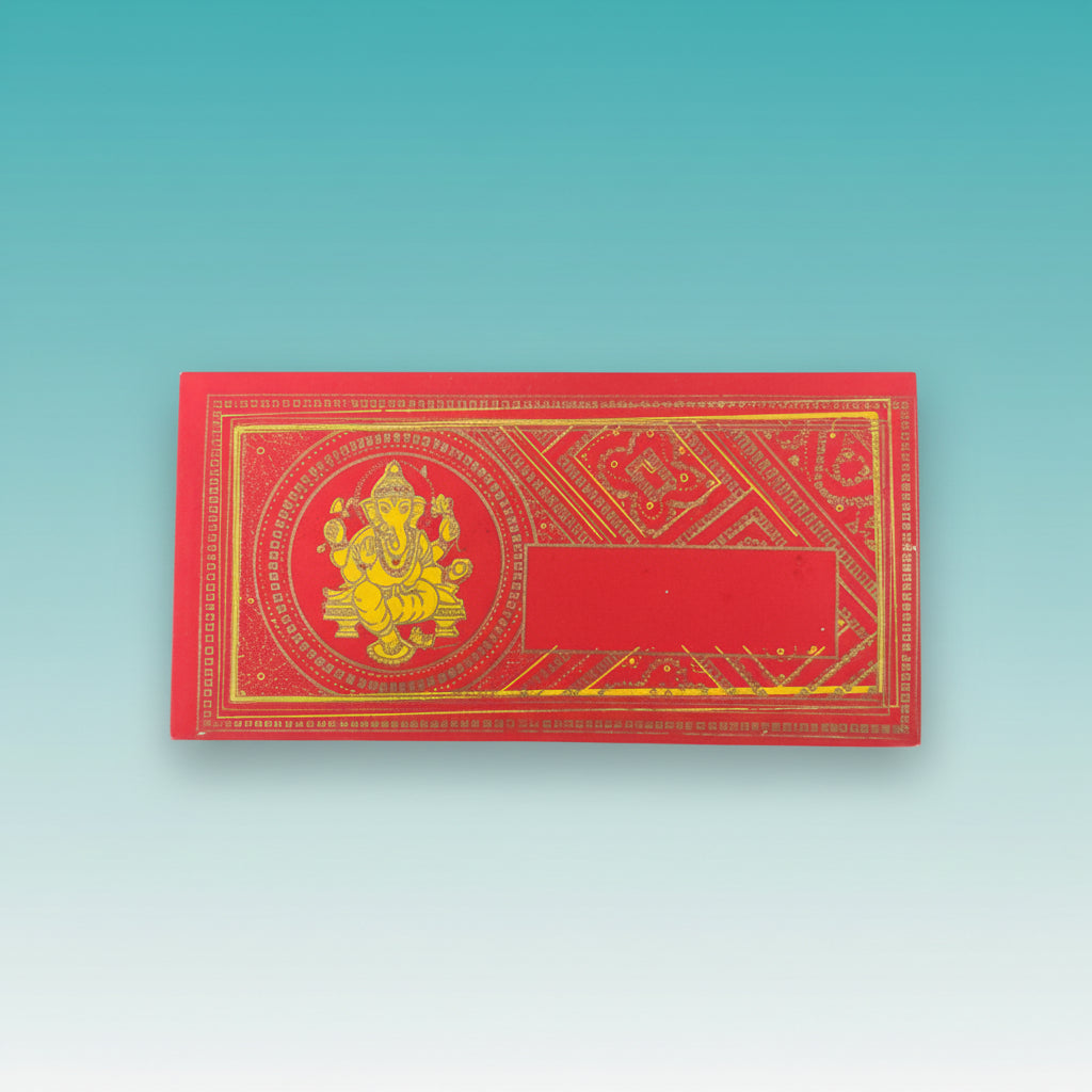 Money Envelope Red With Ganesh Ji