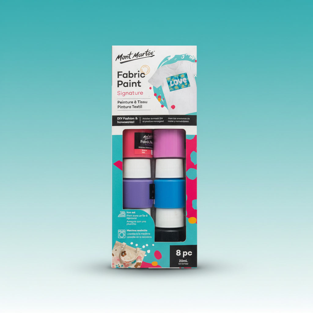Mont Marte Fabric Paint Set of 8 20ML by Gifthubmart